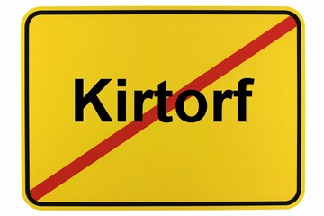 Illustration eines Stadtausgangsschildes der Stadt Kirtorf