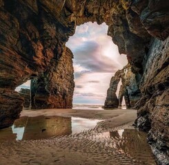 Playa de las Catedrales en Ribadeo, Galicia