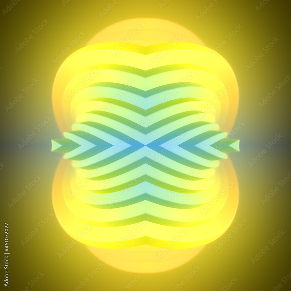 Aufkleber 3d rendering digital illustration of abstract multi colored shape. Trendy colorful background