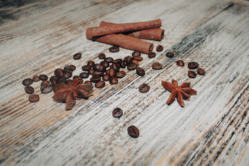 cinnamon sticks and beans