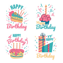 Happy Birthday party event celebration label print design element