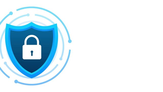 Data Protection, privacy, and internet security. Motion graphics.