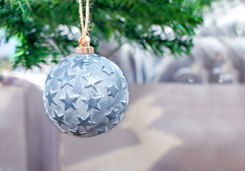christmas ball on a christmas tree branch