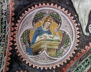Papa Gregorio, dottore della Chiesa; affresco nel chiostro del Duomo di Bressanone
