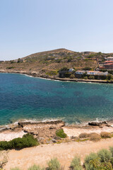 Fototapeta premium Panorama with sea view on Daskalio gulf in Keratea in Athens in Greece