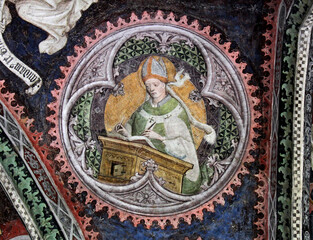 Sant'Ambrogio dottore della Chiesa; affresco nel chiostro del Duomo di Bressanone