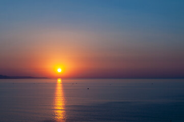 sunset over the sea
