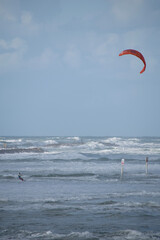 kite surfing on the beach