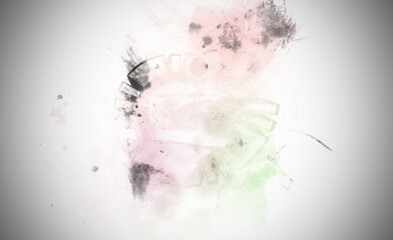 abstract colorful watercolor background with paint smears spash and stripes