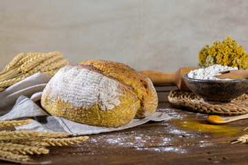 Homemade crispy turmeric bread