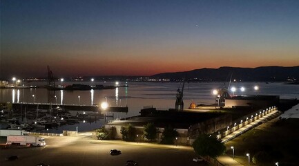 Vista nocturna de la ciudad de Vigo