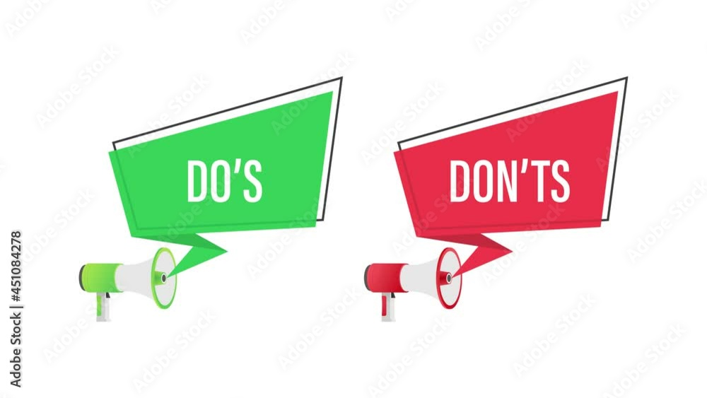 Poster do's and don'ts like thumbs up or down. flat simple thumb up symbol minimal round logotype element s