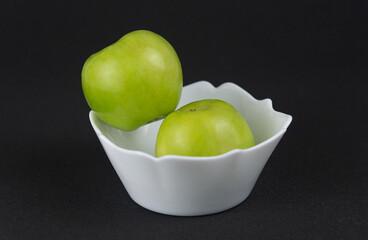  green apple with black background
