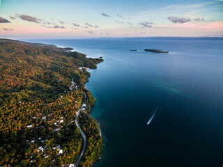 Sunset and boat - Samaná, Dominican Republic
