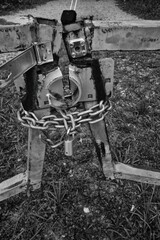 Pad lock on the big metal gate