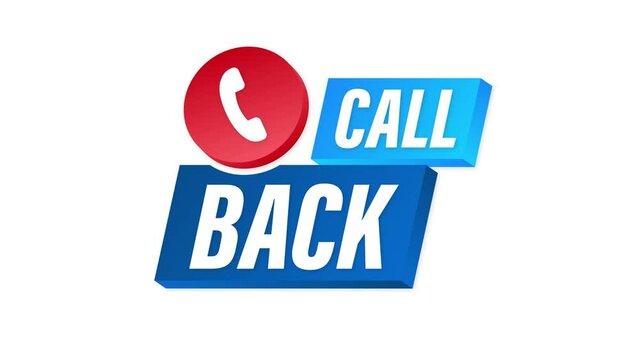Call back. Information technology. Telephone icon. Customer service. Motion graphics.