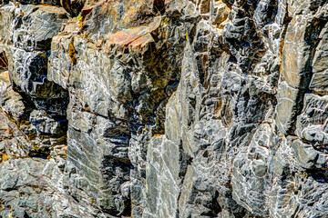 Rocky eroded landscapes in Red Rock Canyon in southern Alberta