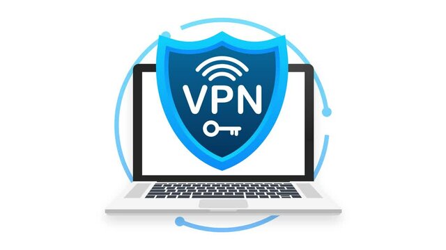 Secure VPN connection concept. Virtual private network connectivity overview. Motion graphics.