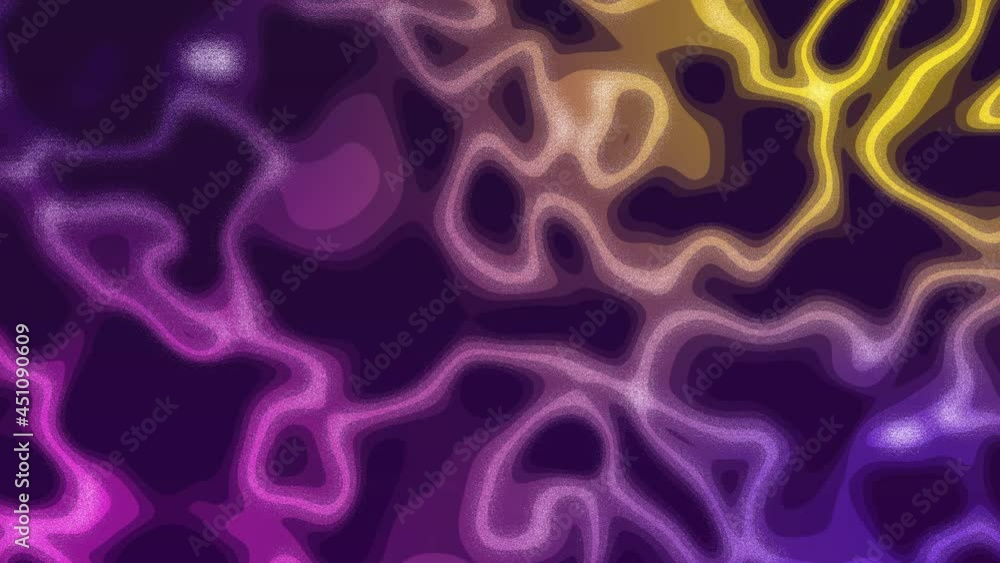Poster glowing multicolor lines and clouds in abstract dynamic pattern on a dark background. futuristic sea