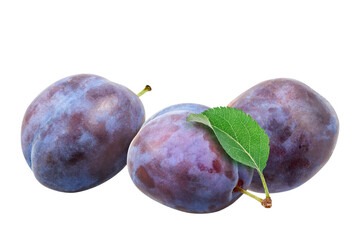 Plum isolated on white background with clipping path