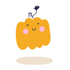 Hand drawing Halloween illustration of happy pumpkin. Perfect for T-shirt, textile and prints. Doodle vector illustration for decor and design.
