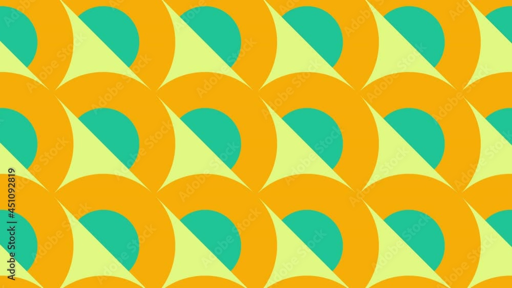 Aufkleber geometric mosaic with animated tiles in flat style. motion graphic seamless loop pattern in bright n