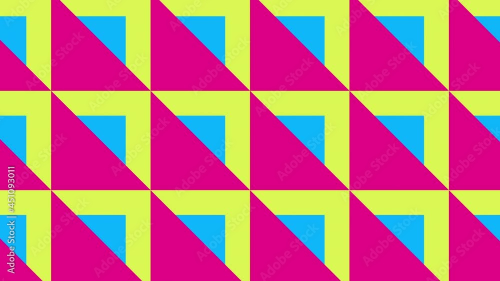 Aufkleber geometric mosaic with animated tiles in flat style. motion graphic seamless loop pattern in bright n