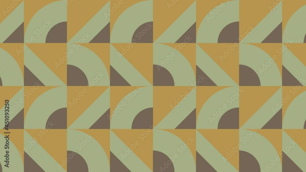Aufkleber geometric tiles in retro dynamic pattern in a warm color palette. seamless loop motion graphic anima
