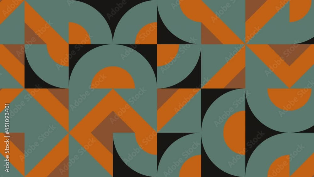 Aufkleber geometric tiles in retro dynamic pattern in a warm color palette. seamless loop motion graphic anima