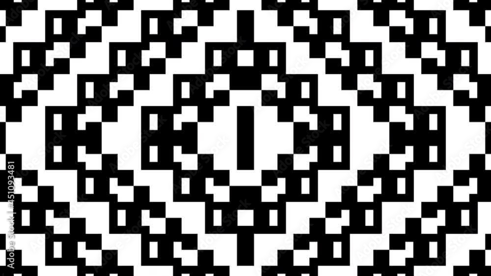 Aufkleber black and white rectangles in minimal dynamic pattern. monochrome square tile mosaic. motion graphic