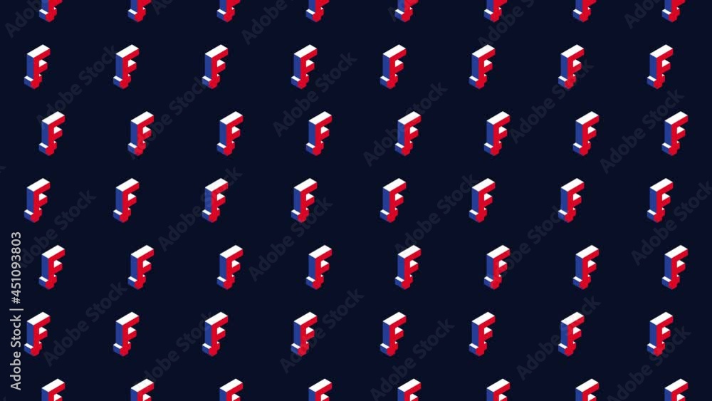 Aufkleber animated pattern with isometric symbols of swiss currency franc. simple seamless loop modern motion 