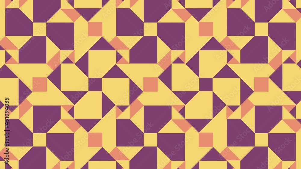 Aufkleber vintage mosaic with dynamic geometric tiles in a seamless loop. retro pattern flat motion graphic an