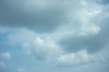 Naklejka na ściany i meble blue sky with white deep clouds