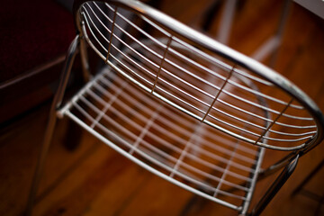 Fototapeta na wymiar metal stylish chair made of metal bars