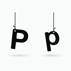 Obraz na płótnie Canvas Abstract Hanging Letter P Design