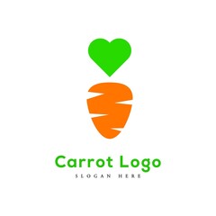 minimalist and modern carrot vector logo, plantation logo, love logo. health love logo