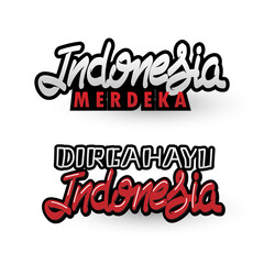 Sticker indonesia independence day design isolated