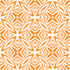 Exotic seamless pattern. Orange alluring boho