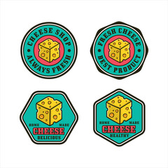 Cheese badge design logo collection