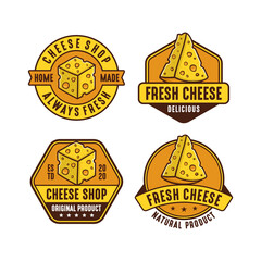 Cheese shop design premium logo collection