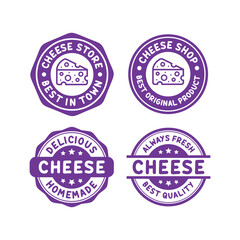 Cheese stamp design logo collection