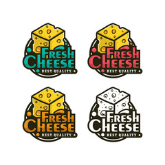 Fresh cheese design logo collection