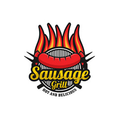 Sausage grill design premium logo