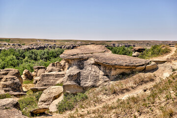 Sights in Writing on Stone Provincial Park in Alberta a UNESCO World Heritage Site