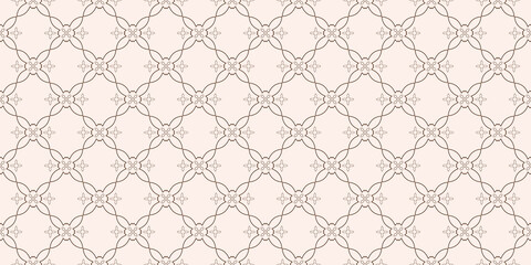 Vector seamless pattern with simple and modern ornament shapes illustration on pastel background. Geometric background repeating pattern