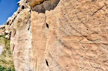 Sights in Writing on Stone Provincial Park in Alberta a UNESCO World Heritage Site