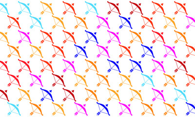 Colorful Bow and Arrow Seamless Pattern Background