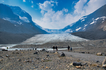 A view of Athabasca Glacier.   Columbia Icefield Area and the Athabasca Glacier AB Canada
