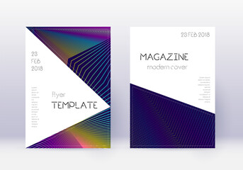 Triangle cover design template set. Rainbow abstra