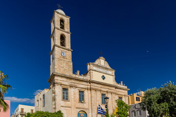 Historic church in the old town of Chania, Crete, Greece